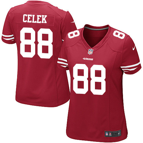 Women's Game Garrett Celek Nike Jersey Red Home - #88 NFL San Francisco 49ers